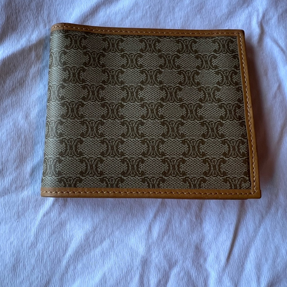 Celine Brown Leather Wallet with Monogram Pattern - Picture 2 of 3